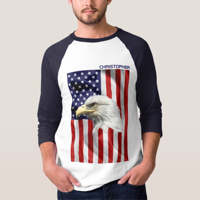 Camiseta Águila Americana Clásica, Bandera de Estados Unido (Anverso)