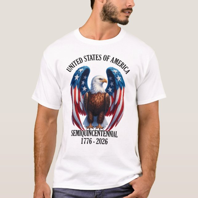 Camiseta Águila americana con alas de la bandera 1776-2026 (Anverso)