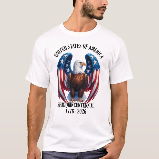 Camiseta Águila americana con alas de la bandera 1776-2026 (Anverso)