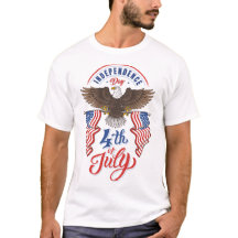Camiseta Águila Americana con Banderas 4 de Julio