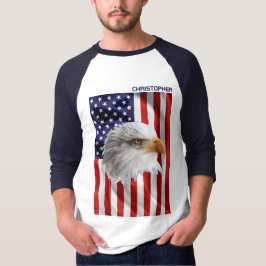 Camiseta Águila Americana Cuta, Bandera Estadounidense, Pat
