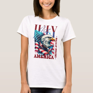 Camiseta Águila Americana del 4 de Julio Sublimación-61904