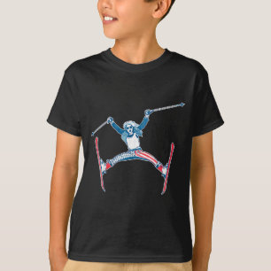Camiseta águila americana divertida esqui águila americana