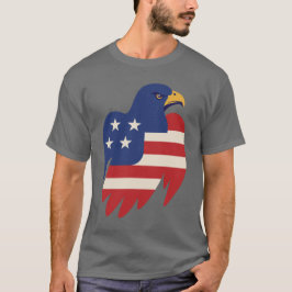 Camiseta Águila americana en diseño de bandera vintage