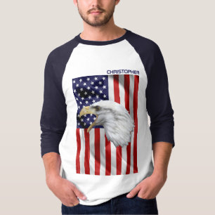 Camiseta Águila Americana Llorando, Bandera Estadounidense,