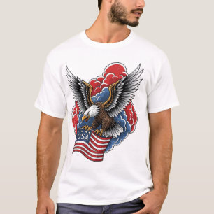 Camiseta Águila Americana Negrita – Arte de Bandera Patriót