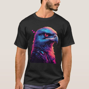 Camiseta Águila Americana Negrita Genial en Efecto Synthwav