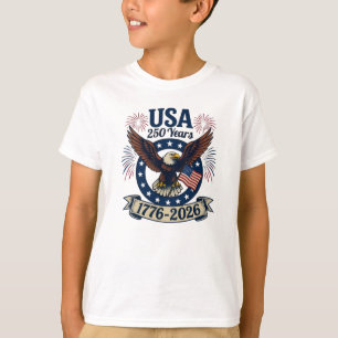 Camiseta Águila Americana Patriótica 250 Años 1776-2026 Niñ