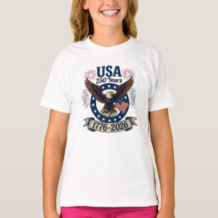 Camiseta Águila Americana Patriótica 250 Años Niña
