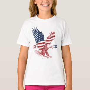 Camiseta Águila Americana Patriótica Feliz 250 Aniversario
