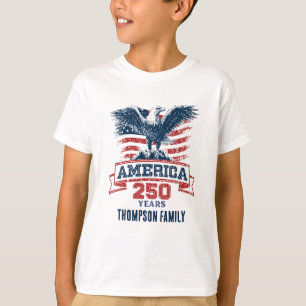 Camiseta Águila Americana Patriótica Feliz 250 Aniversario