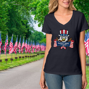 Camiseta Águila Americana Patriótica Feliz 250 Aniversario