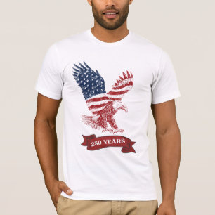 Camiseta Águila Americana Patriótica Feliz 250 Aniversario