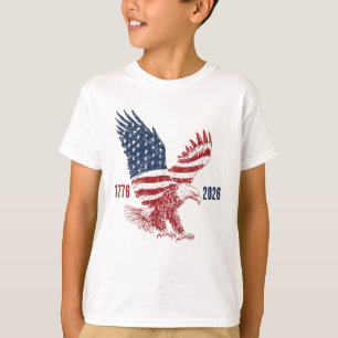 Camiseta Águila Americana Patriótica Feliz 250 Aniversario