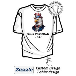 Camiseta Águila Americana Patriótica Tu Texto Personalizado