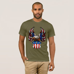Camiseta Águila Americana, Rojo Blanco & Azul, Patriota,