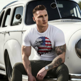 Camiseta Águila Americana Rojo, Blanco y Azul 4 de Julio