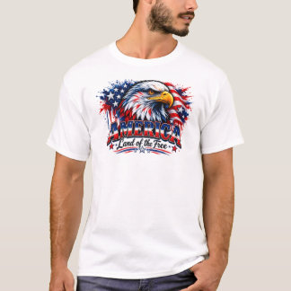 Camiseta Águila Americana Tierra de la Libertad Patriótico 