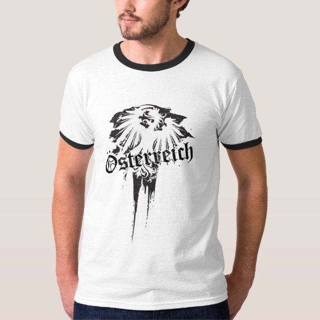 Camiseta Águila austríaca en fondo del grunge (Anverso)