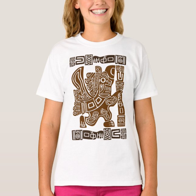Camiseta Águila azteca guerrera arte tribal antiguo (Anverso)
