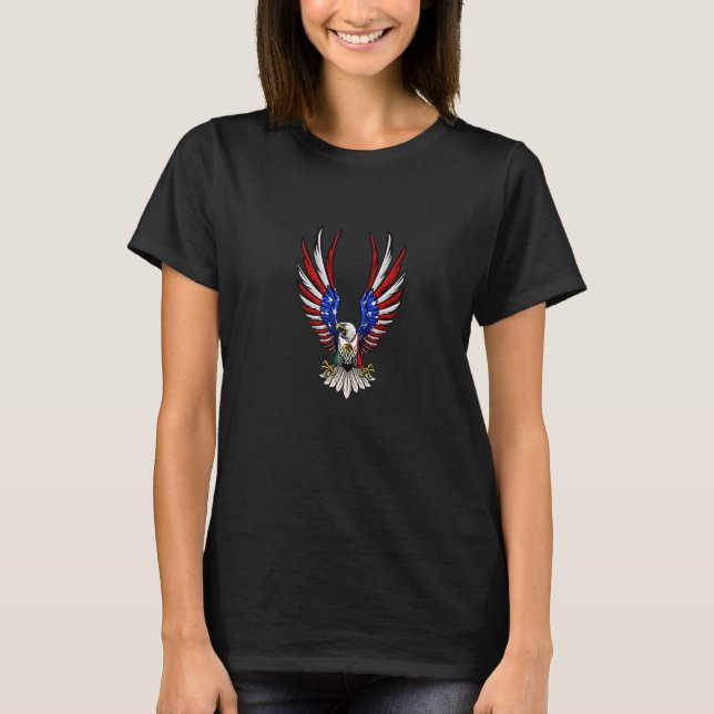 Camiseta Águila Bandera de Estados Unidos Mexicano-American (Anverso)