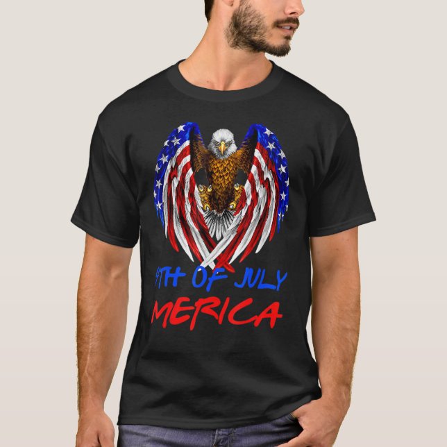 Camiseta Águila Calva 4 De Julio Bandera Americana Patrio (Anverso)