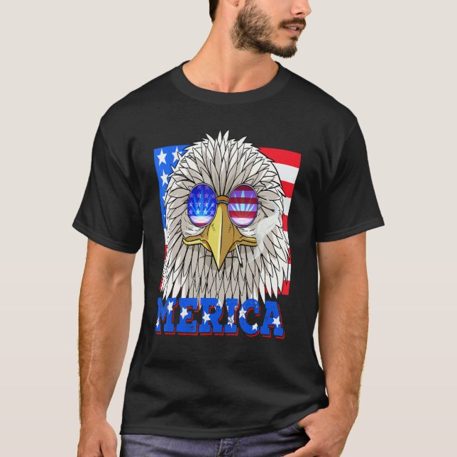Camiseta Águila Calva 4 De Julio Patriótico Stoner American (Anverso)