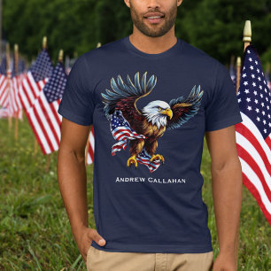 Camiseta Águila Calva Americana Bandera Patriótica USA 4 de