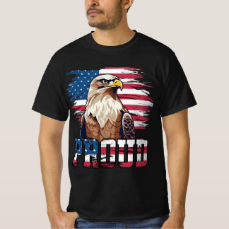 Camiseta Águila calva americana orgullosa - bandera de EE.