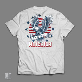 Camiseta Águila Calva Americana Patriótica 1776 Bandera de 