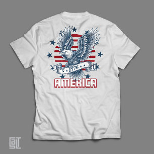 Camiseta Águila Calva Americana Patriótica 1776 Bandera de 