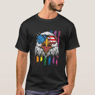 Camiseta Águila calva Arcoiris Bandera Estadounidense Patri