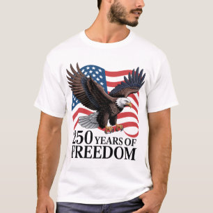 Camiseta Águila Calva Bandera Americana 250 Años de Liberta