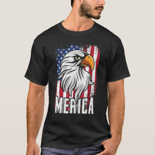 Camiseta Águila calva 'bandera estadounidense retro patriót