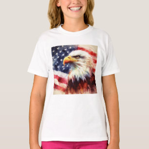 Camiseta Águila calva con bandera de los Estados Unidos de