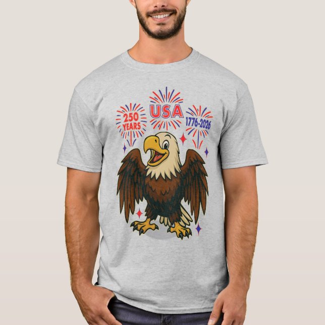Camiseta Águila calva con fuegos artificiales - Estados Uni (Anverso)