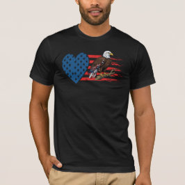 Camiseta Águila Calva, Corazón de Bandera Americana