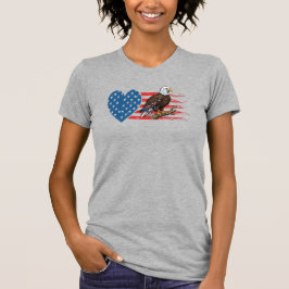 Camiseta Águila Calva, Corazón de Bandera Americana