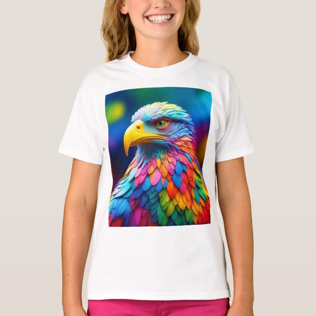 Camiseta Águila calva de color arcoiris 65456 (Anverso)