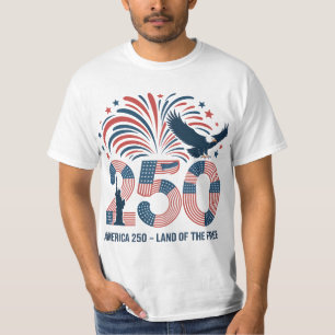 Camiseta Águila Calva Elegante América 250 Tierra de la Lib