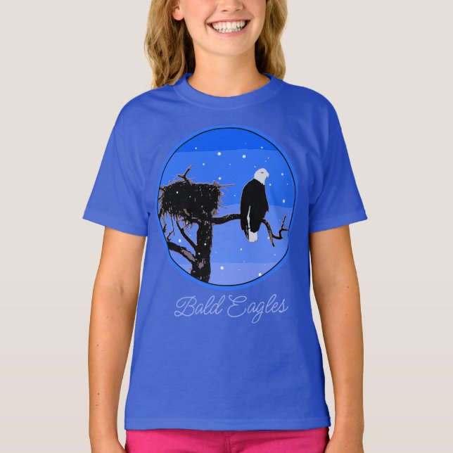 Camiseta Águila calva en invierno - Arte de vida salvaje or (Anverso)