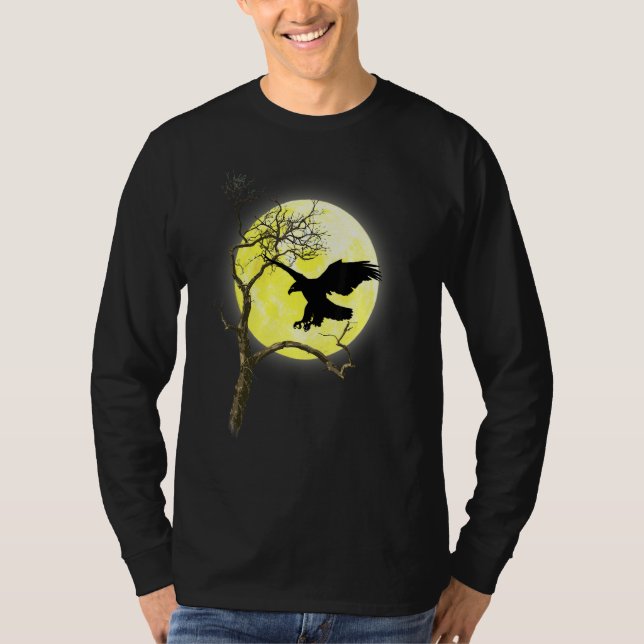Camiseta Águila calva Luz de la luna llena Naturaleza Pájar (Anverso)