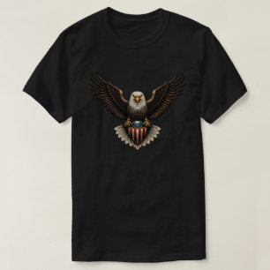 Camiseta Águila calva patriótica con escudo de la bandera a
