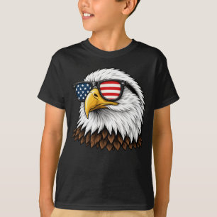 Camiseta Águila calva patriótica con gafas de sol de bander