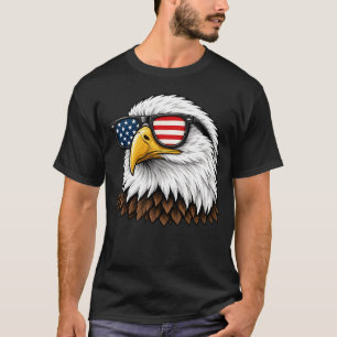 Camiseta Águila calva patriótica con gafas de sol de bander