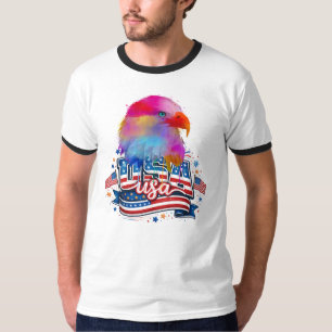 Camiseta Águila calva USA, bandera americana Patriótica