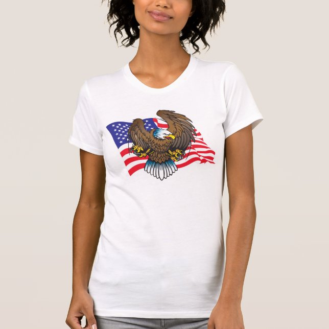 Camiseta Águila calva y bandera (Anverso)