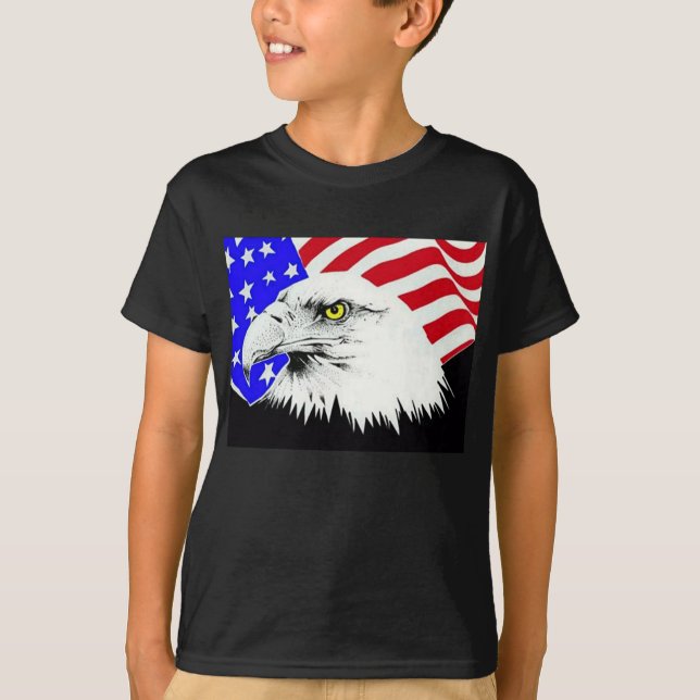 Camiseta Águila calva y bandera estadounidense (Anverso)