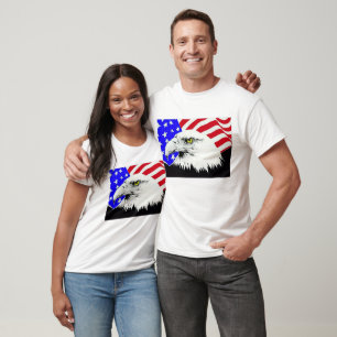 Camiseta Águila calva y Unisex bandera estadounidense