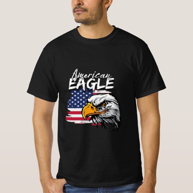 Camiseta Águila con bandera estadounidense (Anverso)